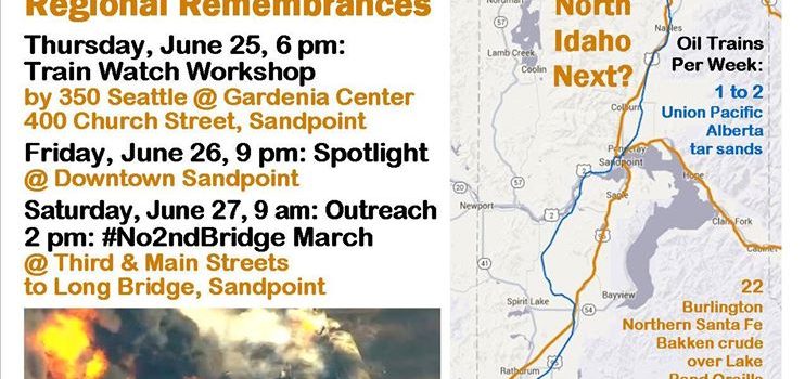 Idaho: Regional actions commemorate Lac-Mégantic and Mosier oil train disasters
