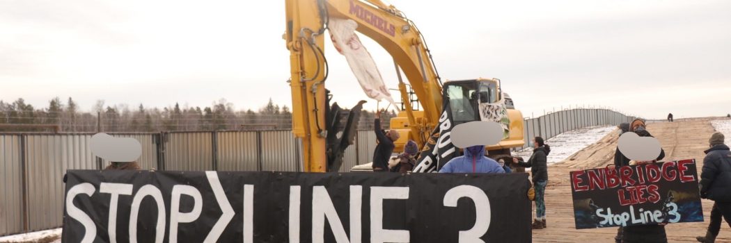 Two Water Protectors Lock Down to Enbridge Line 3 Excavators Blocking Active Construction