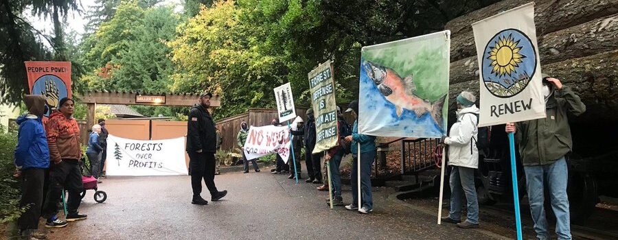 Oregon: Activists continue to disrupt events as industrial timber conference wears on